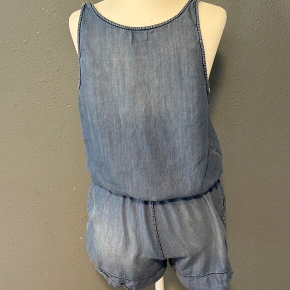 Sneak Peek Romper Women’s Size Small Light Blue Sleeveless Casual One Piece - Picture 3 of 7